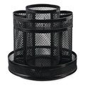 Universal Metal Mesh Rotating Desktop Organizer, 6 1/2 dia x 6 1/8h, Black UNV20022